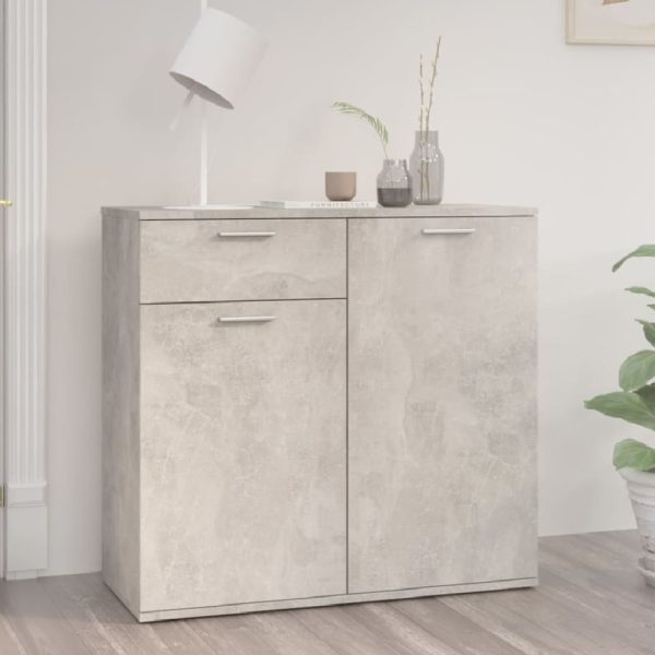 Calhoun Wooden Sideboard With 2 Doors 1 Drawer In Concrete Grey | Bed Sava
