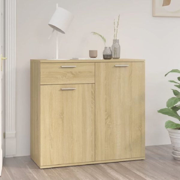 Calhoun Wooden Sideboard With 2 Doors 1 Drawer In Sonoma Oak | Bed Sava