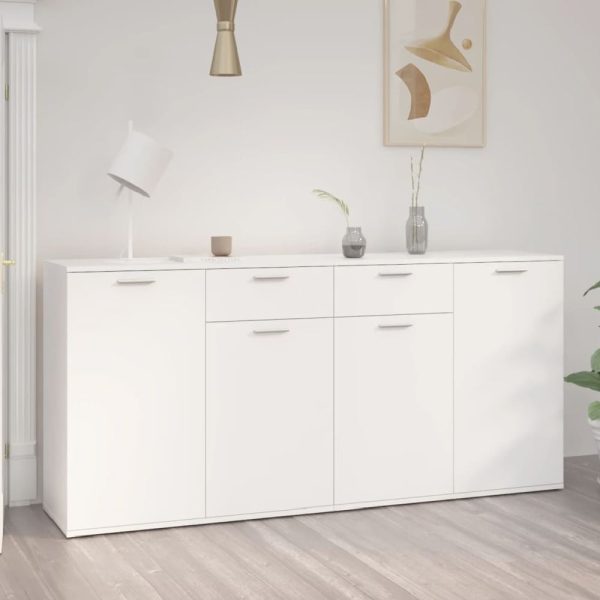 Calhoun Wooden Sideboard With 4 Doors 2 Drawers In White | Bed Sava