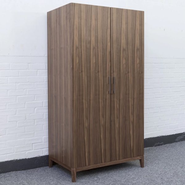 Calhoun Wooden Wardrobe With 2 Doors In Walnut | Bed Sava