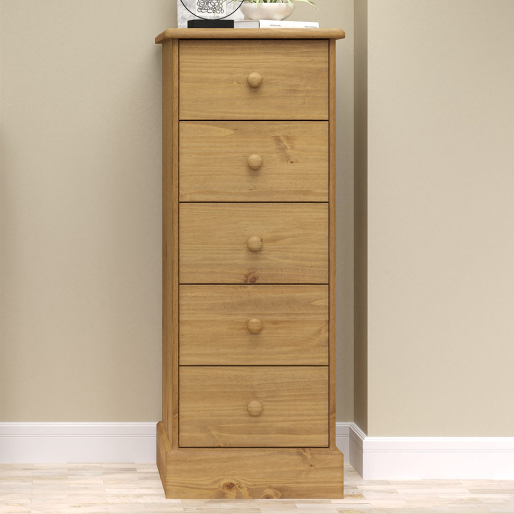 Calixto Wooden Chest Of 5 Drawers In Oak