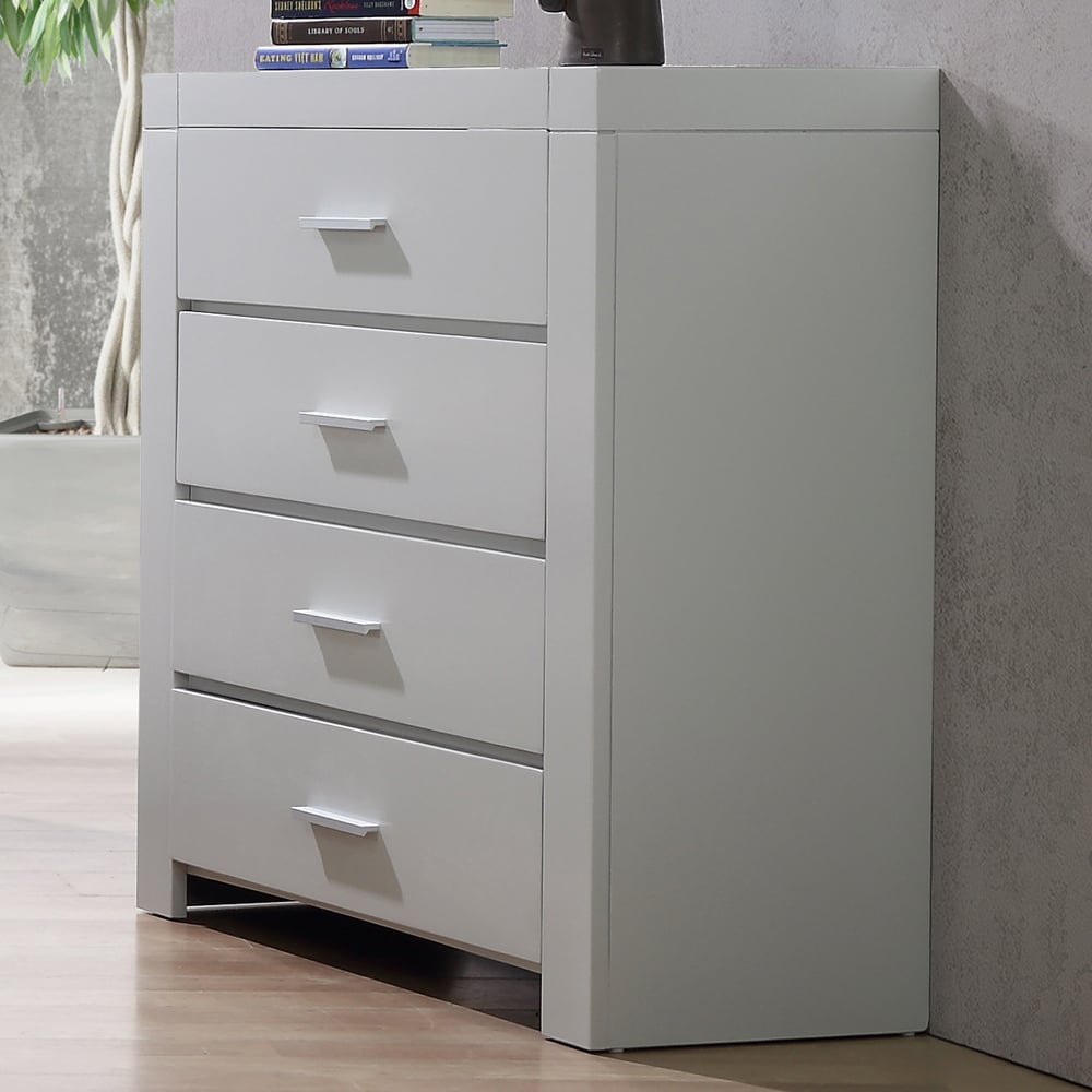 Calliope Wooden Chest Of 4 Drawers In Grey