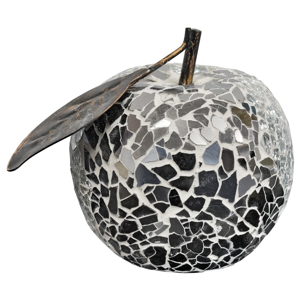 Clisson Decorative Mosaic Glass Apple Fruit With Leaf In Mirrored | Bed Sava