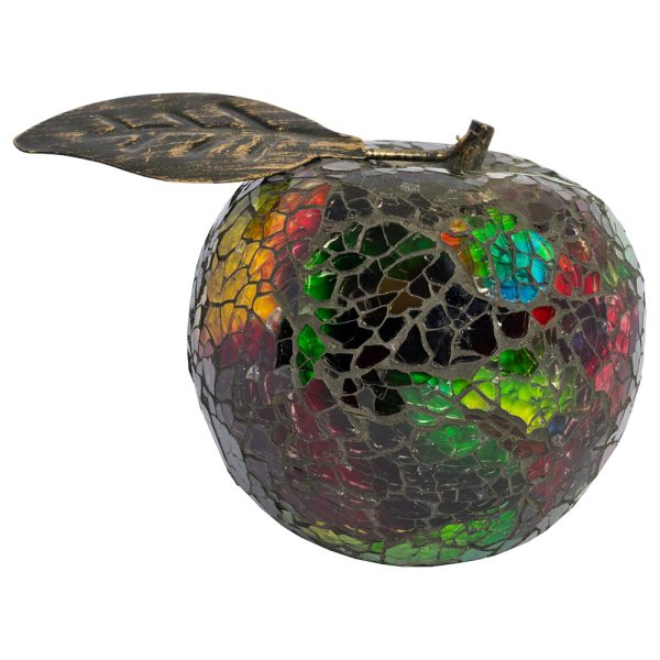 Clisson Decorative Mosaic Glass Apple Fruit With Leaf In Rainbow | Bed Sava