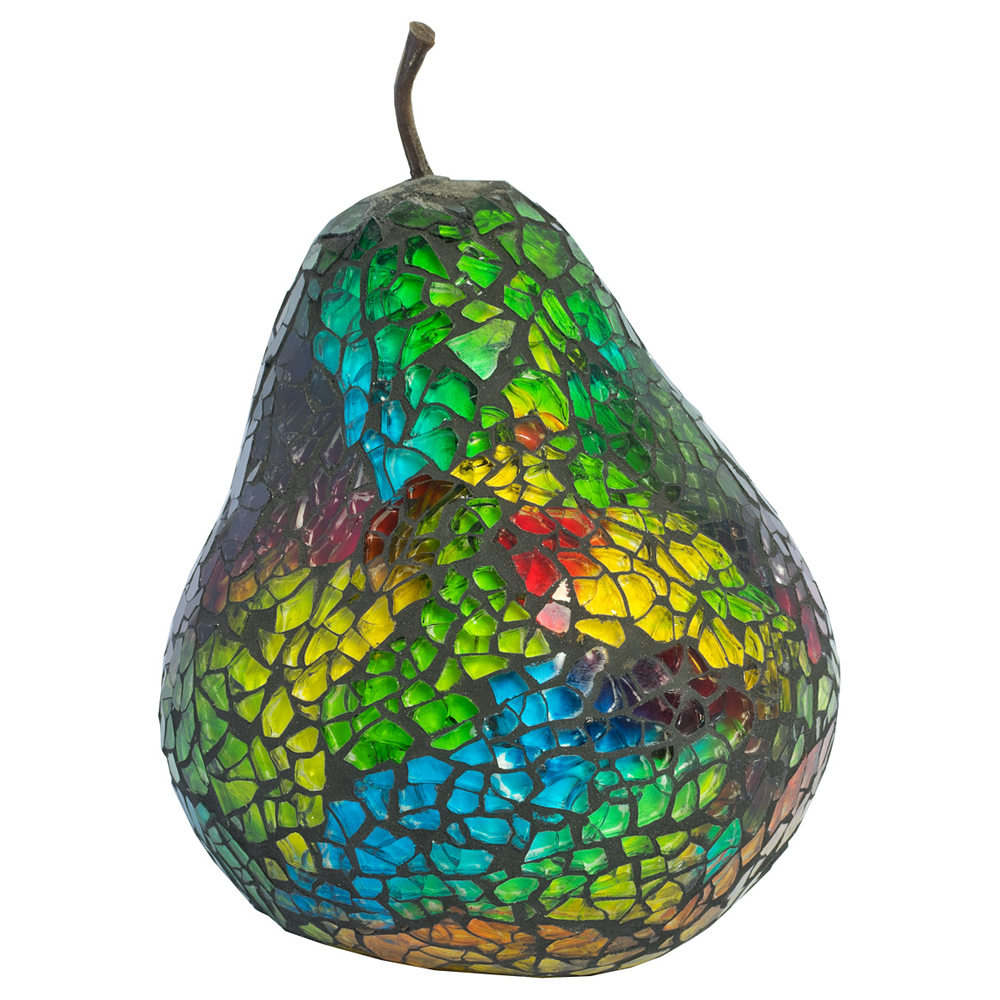 Clisson Decorative Mosaic Glass Pear Fruit In Rainbow | Bed Sava
