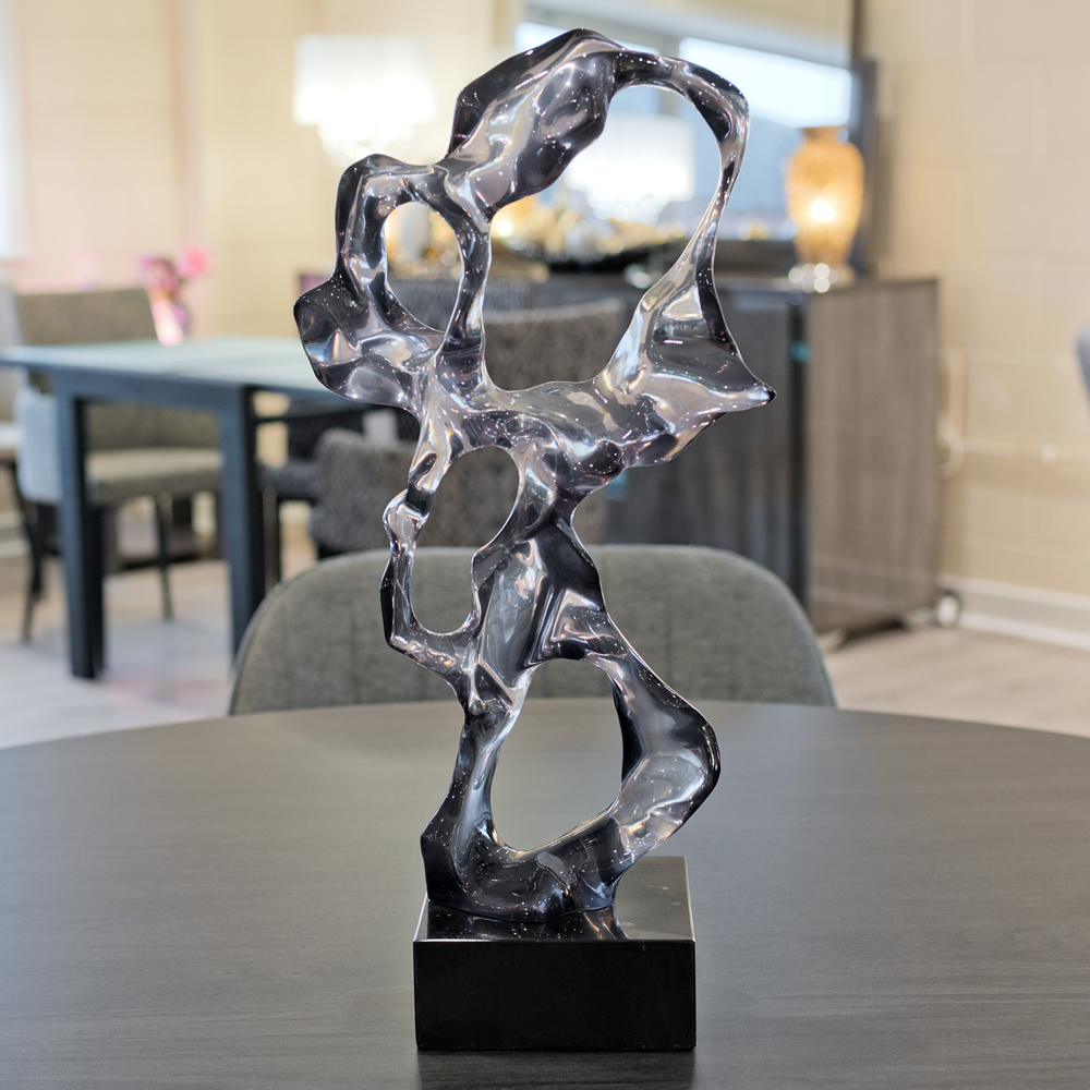 Clisson Resin Abstract Art Sculpture In Grey | Bed Sava