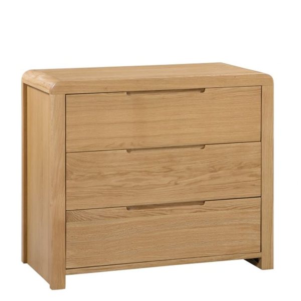 Camber Wooden Chest Of 3 Drawers In Waxed Oak | Bed Sava