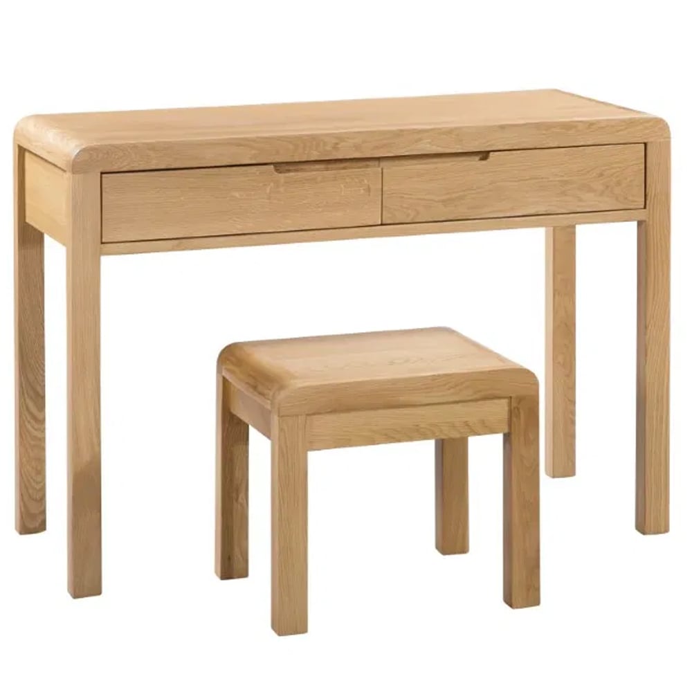 Camber Wooden Dressing Table And Stool In Oak
