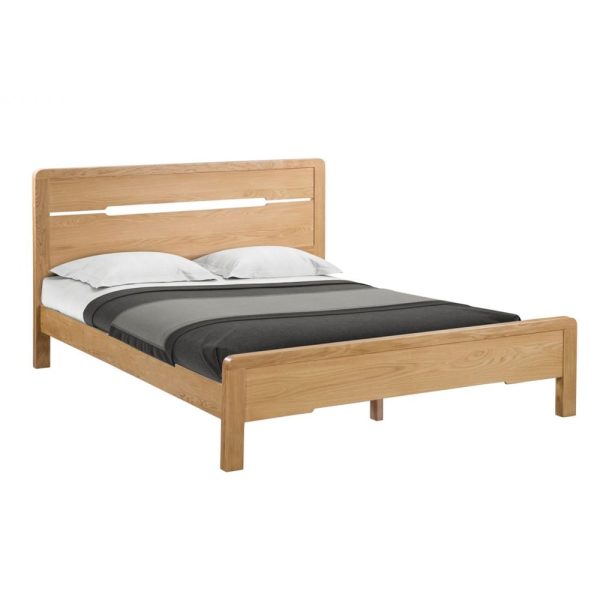 Camber Wooden King Size Bed In Waxed Oak | Bed Sava