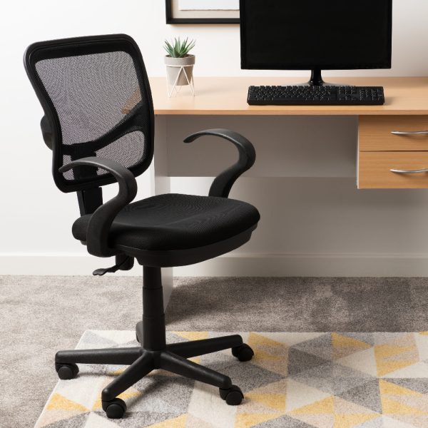 Camino Fabric Home And Office Chair In Black | Bed Sava