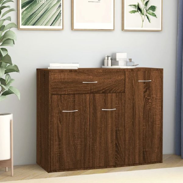 Camino Wooden Sideboard With 3 Doors 1 Drawer In Brown Oak | Bed Sava