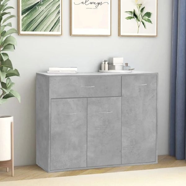 Camino Wooden Sideboard With 3 Doors 1 Drawer In Concrete Grey | Bed Sava
