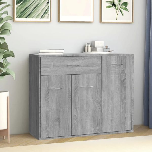 Camino Wooden Sideboard With 3 Doors 1 Drawer In Grey Sonoma | Bed Sava