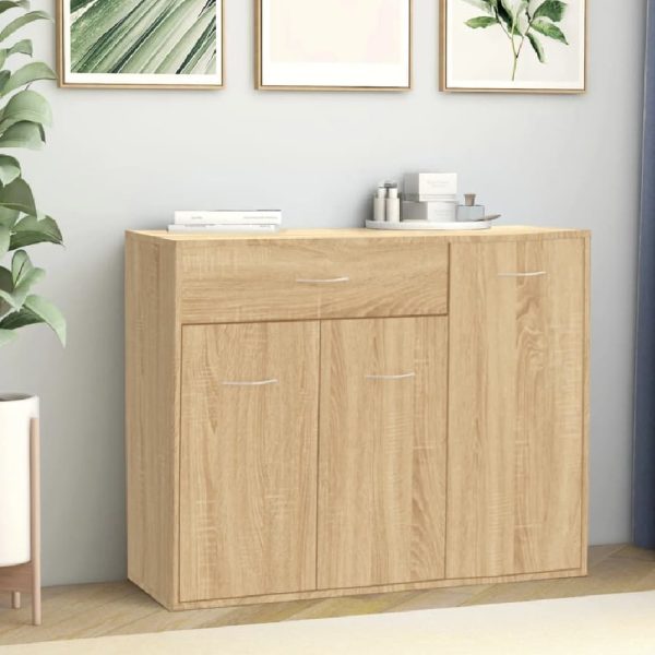 Camino Wooden Sideboard With 3 Doors 1 Drawer In Sonoma Oak | Bed Sava