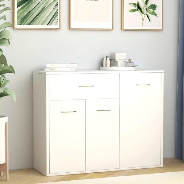 Camino Wooden Sideboard With 3 Doors 1 Drawer In White | Bed Sava