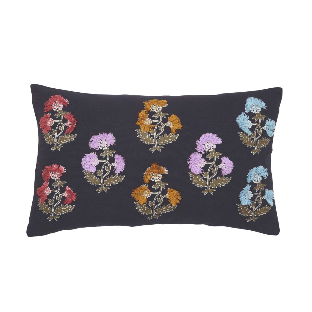 Joules Chamomile Cushion 50cm x 35cm, Navy
