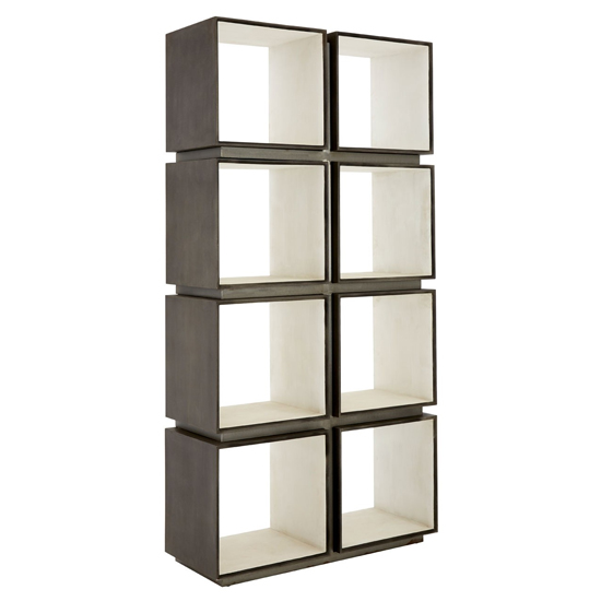 Campond Wooden Shelving Unit In Silver And Dark Grey | Bed Sava
