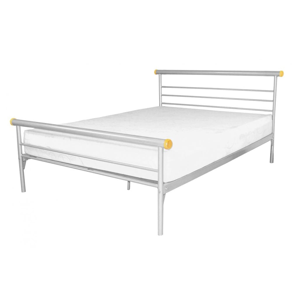 Candela Metal Single Bed In Silver | Bed Sava