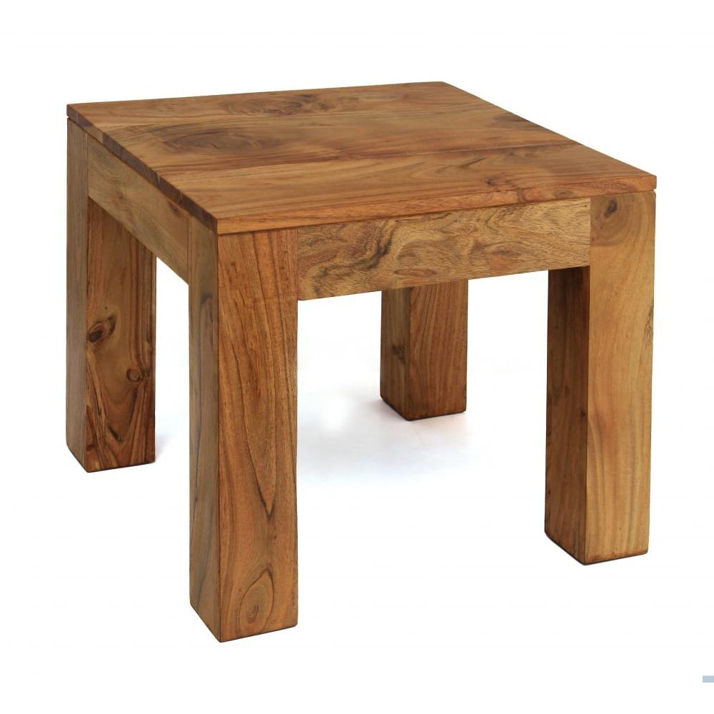 Candie Wooden Square Lamp Table In Light Oak | Bed Sava