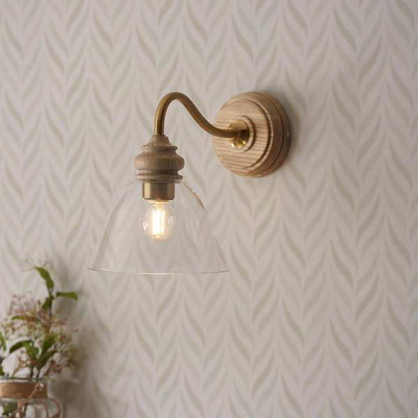 Caneadea Clear Glass Wall Light In Natural | Bed Sava