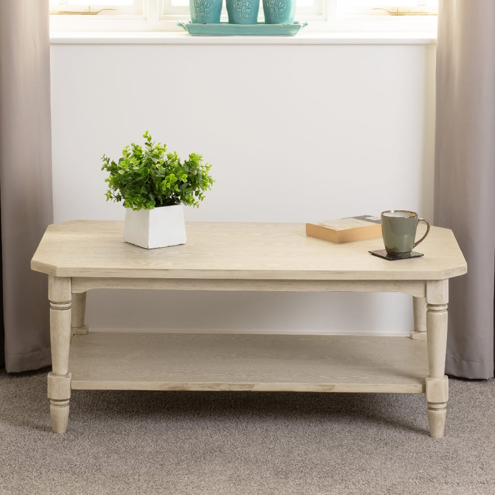 Caneadea Wooden Coffee Table In Antique Cream