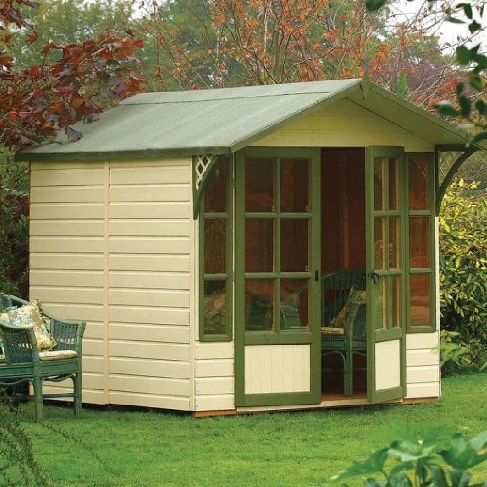 Cannonbury Wooden Garden Summerhouse With 2 Doors In Honey Brown | Bed Sava