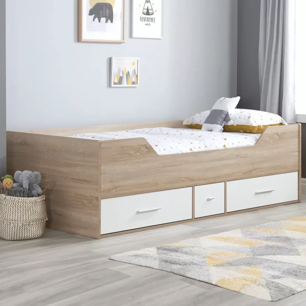 Canyon Wooden Cabin Children Bed In White Oak | Bed Sava