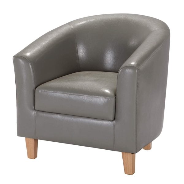 Cardea PU Leather 1 Seater Sofa In Grey | Bed Sava