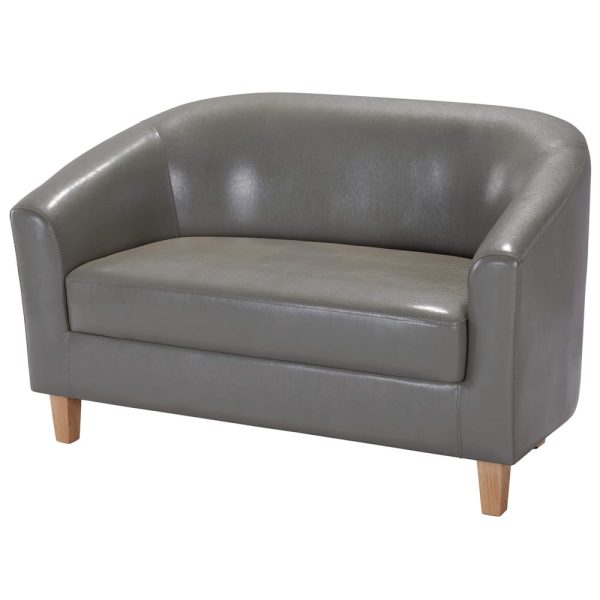 Cardea PU Leather 2 Seater Sofa In Grey | Bed Sava