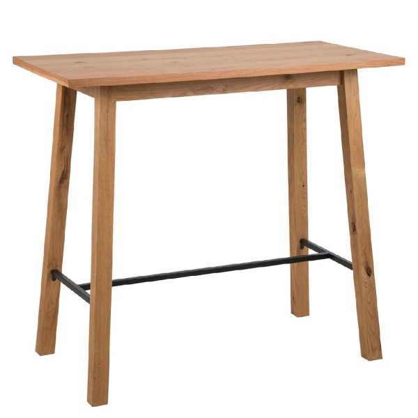 Cardiff Wooden Bar Table In Oak | Bed Sava