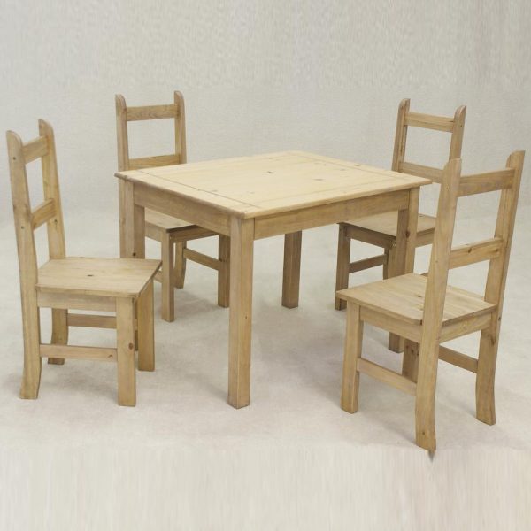 Cariad Wooden Dining Table With 4 Chairs In Oak | Bed Sava