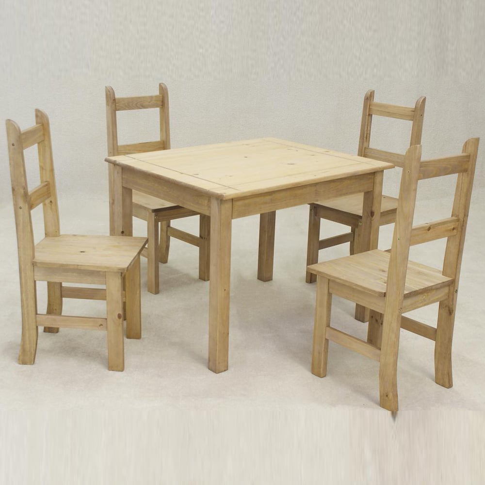 Cariad Wooden Dining Table With 4 Chairs In Oak | Bed Sava