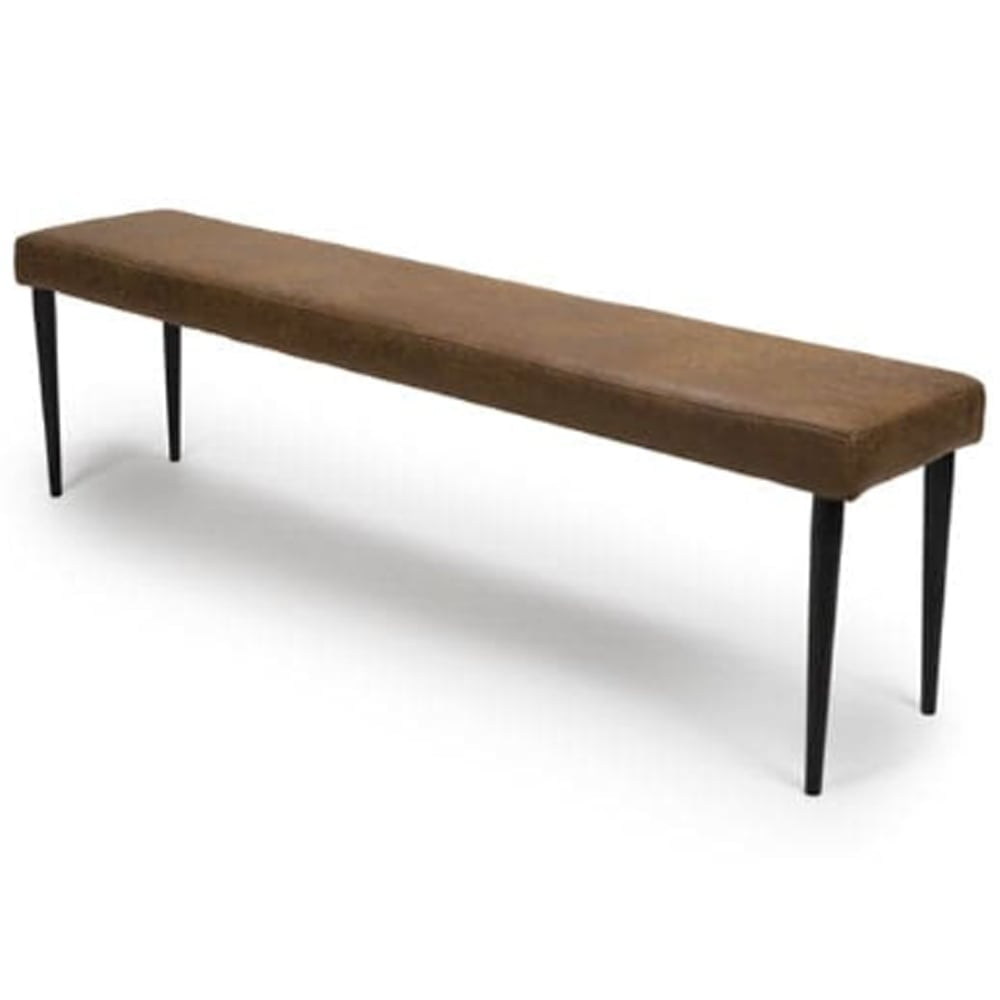 Caribou Fabric Dining Bench With Metal Legs In Antique Brown