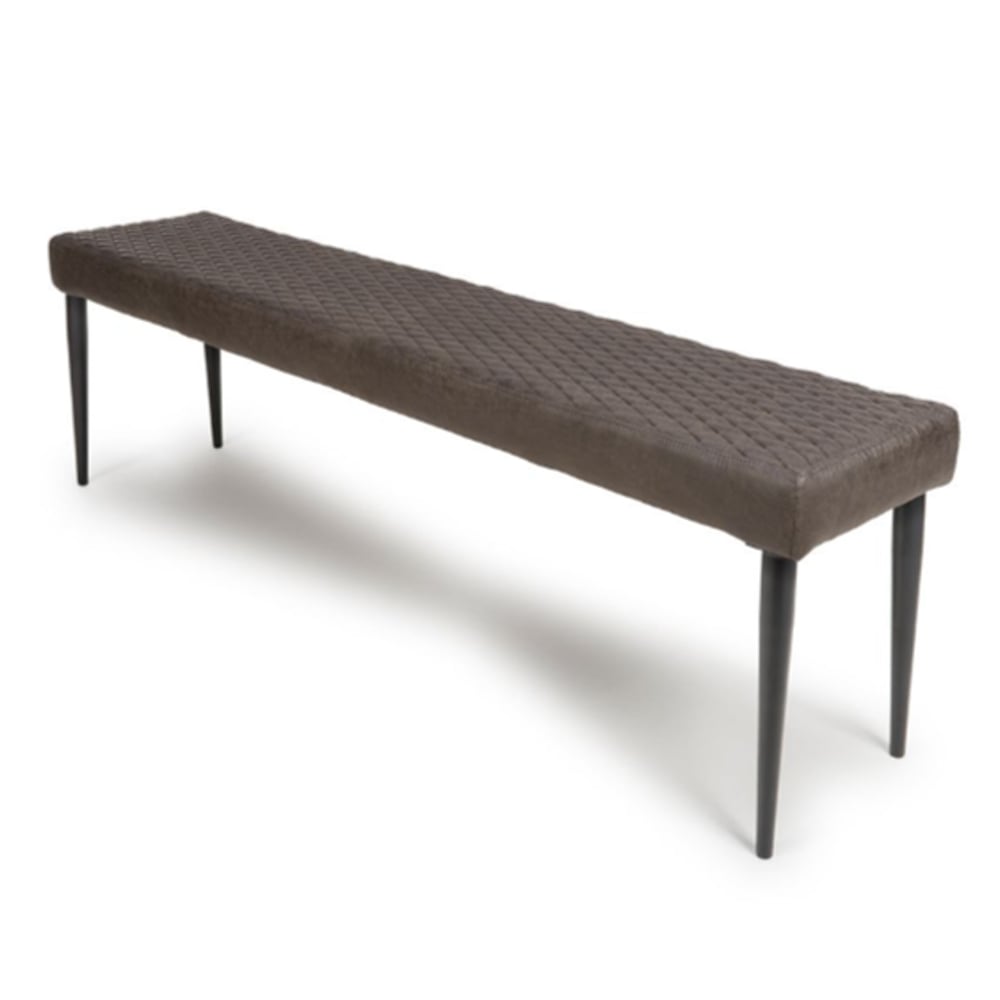 Caribou Fabric Dining Bench With Metal Legs In Grey