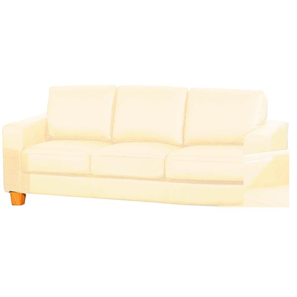 Caridad PU Leather 3 Seater Sofa In Cream | Bed Sava