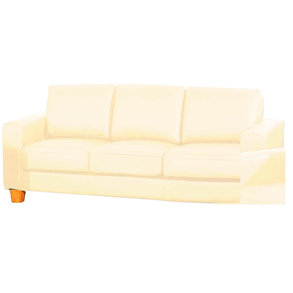 Caridad PU Leather 3 Seater Sofa In Cream | Bed Sava