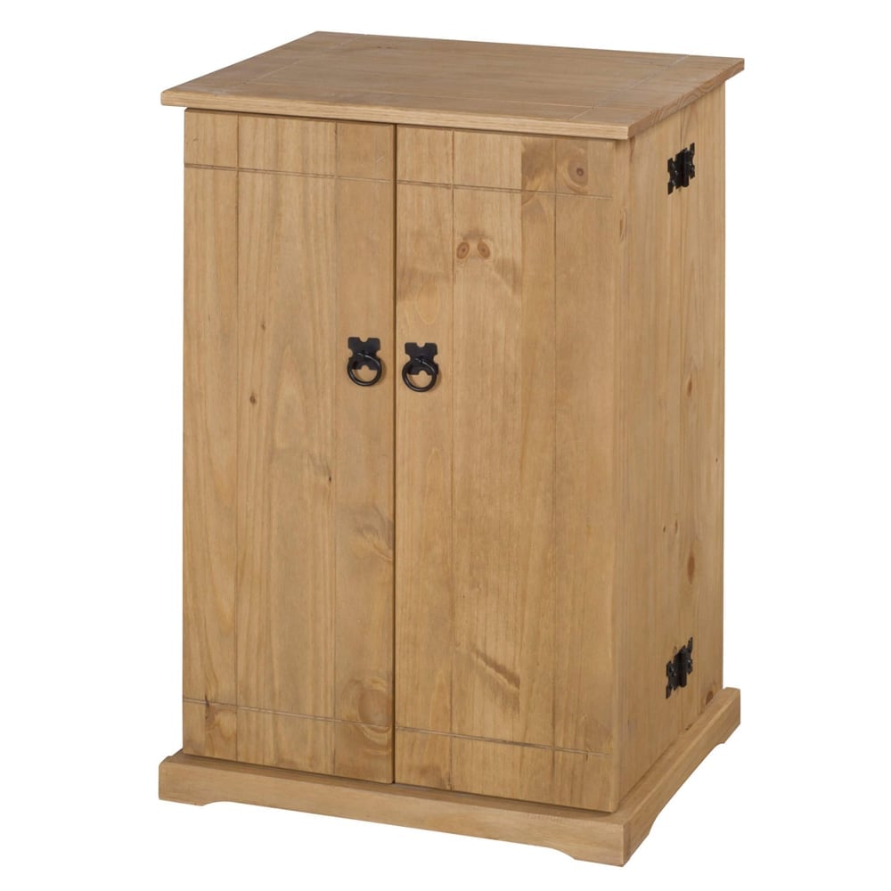 Carlen Wooden CD DVD Rack With 2 Doors In Distressed Oak | Bed Sava