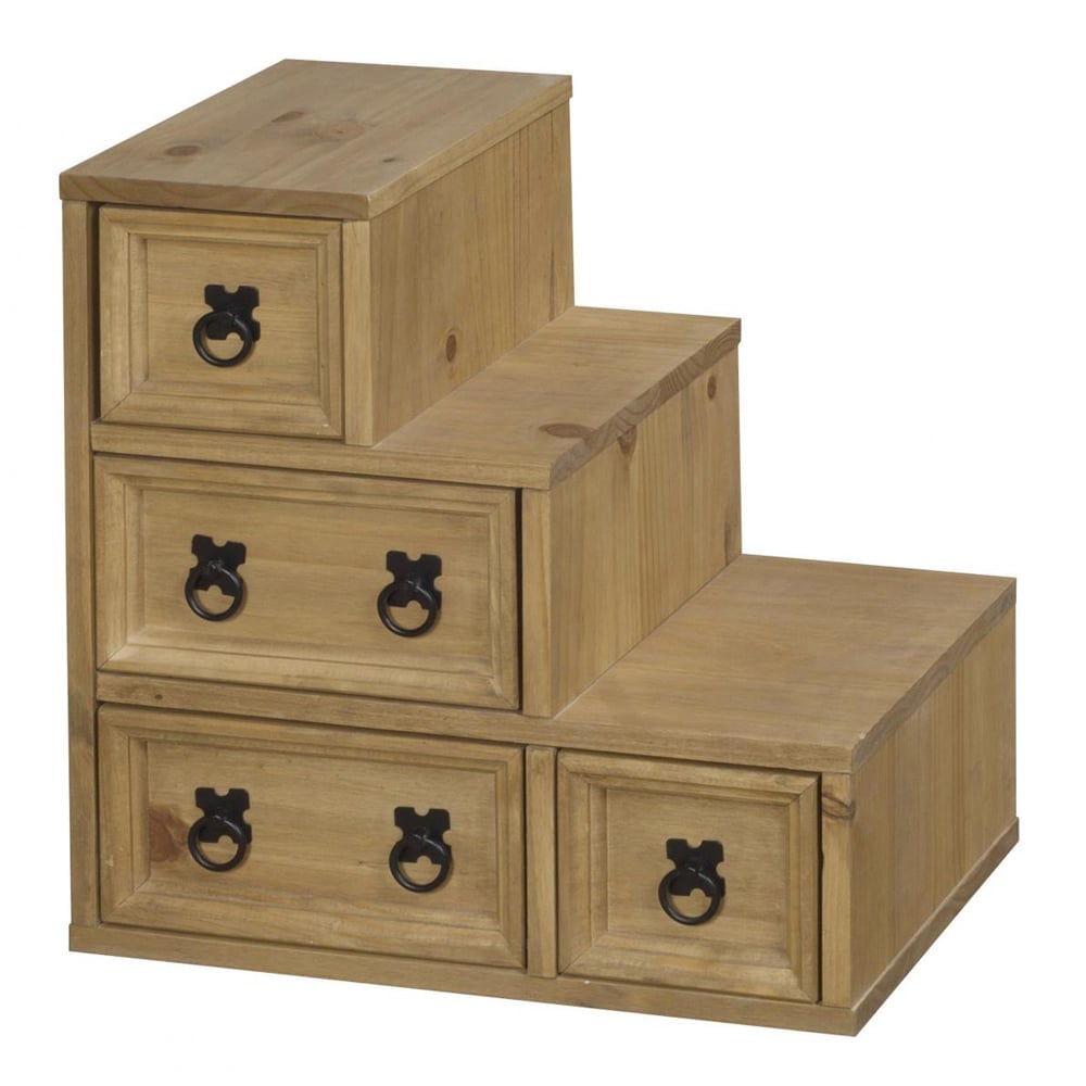 Carlen Wooden CD DVD Rack With 4 Drawers In Distressed Oak | Bed Sava