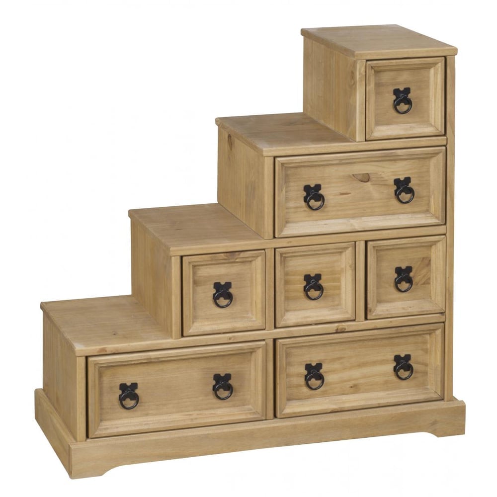 Carlen Wooden CD DVD Rack With 7 Drawers In Distressed Oak | Bed Sava