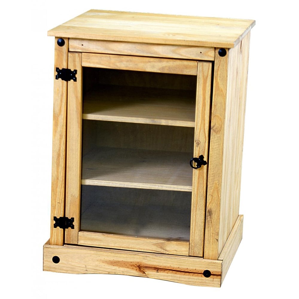 Carlen Wooden HIFI Unit With 1 Door In Distressed Oak | Bed Sava