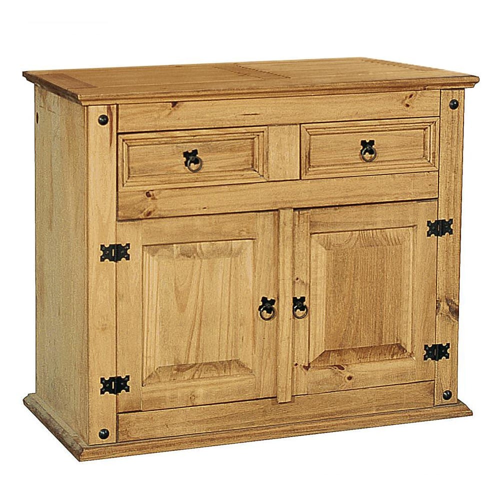 Carlen Wooden Sideboard With 2 Doors 2 Drawers In Distressed Oak | Bed Sava
