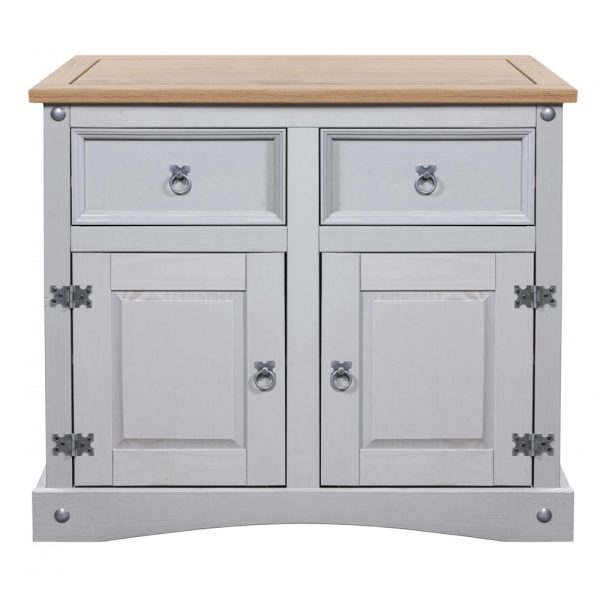Carlen Wooden Sideboard With 2 Doors 2 Drawers In Grey Oak | Bed Sava