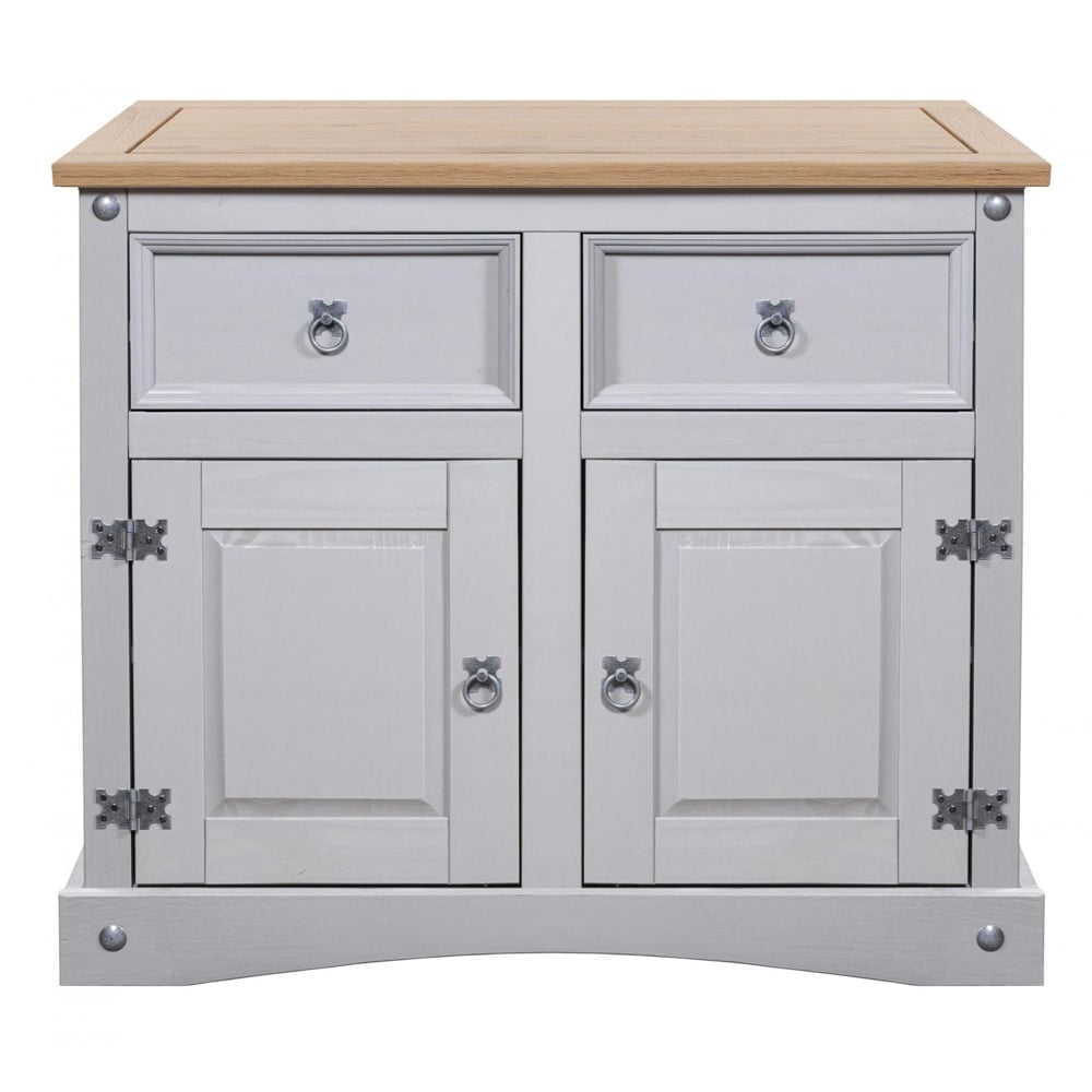 Carlen Wooden Sideboard With 2 Doors 2 Drawers In Grey Oak | Bed Sava