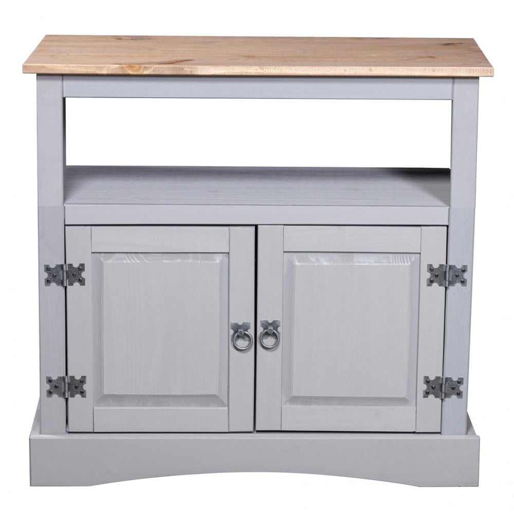 Carlen Wooden TV Stand With 2 Doors In Grey Oak | Bed Sava