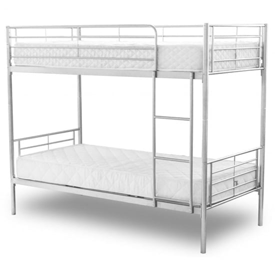 Carlijn Metal Bunk Bed In Silver | Bed Sava