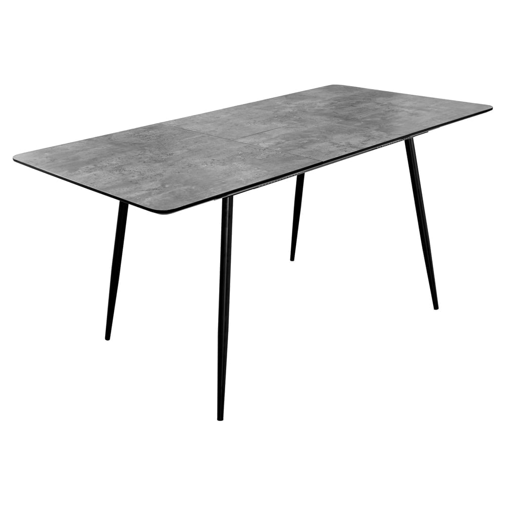 Carlton Wooden Extending Dining Table In Concrete Grey | Bed Sava