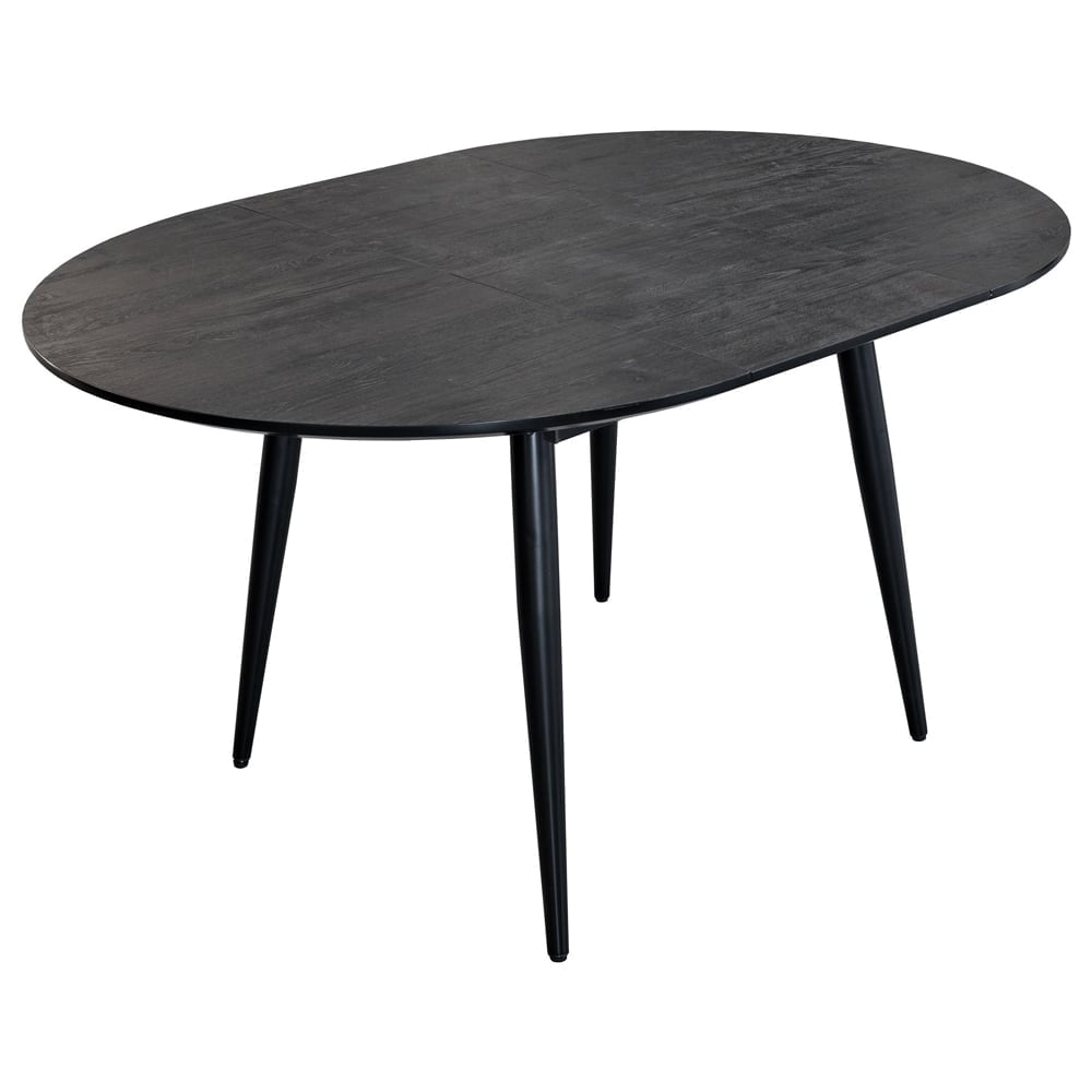 Carlton Wooden Oval Extending Dining Table In Black Ash | Bed Sava