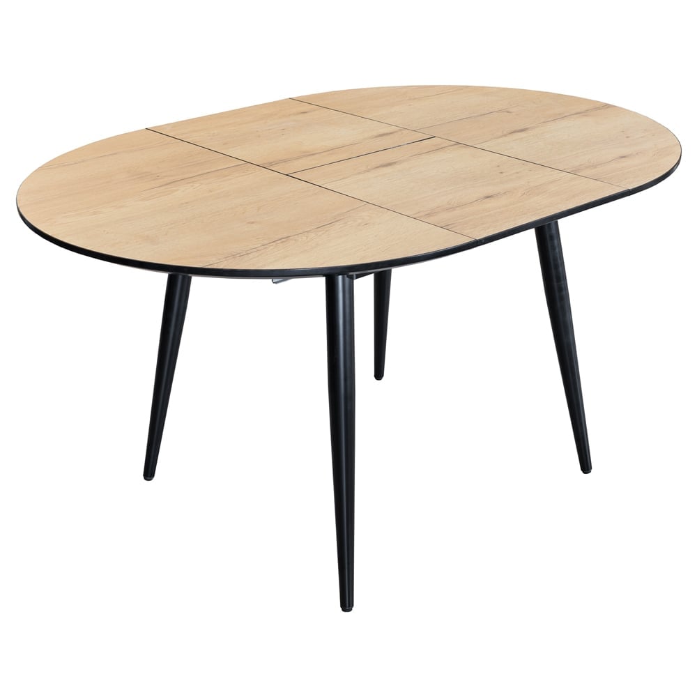 Carlton Wooden Oval Extending Dining Table In Natural | Bed Sava