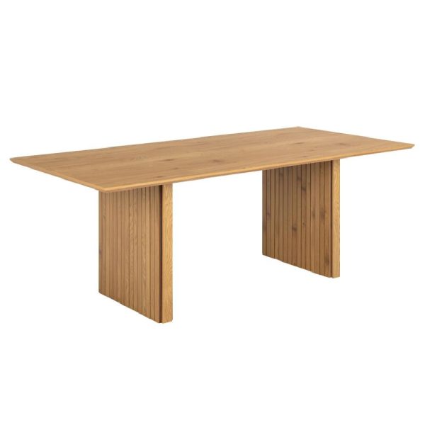Carlton Wooden Rectangular Dining Table In Matt Oak | Bed Sava