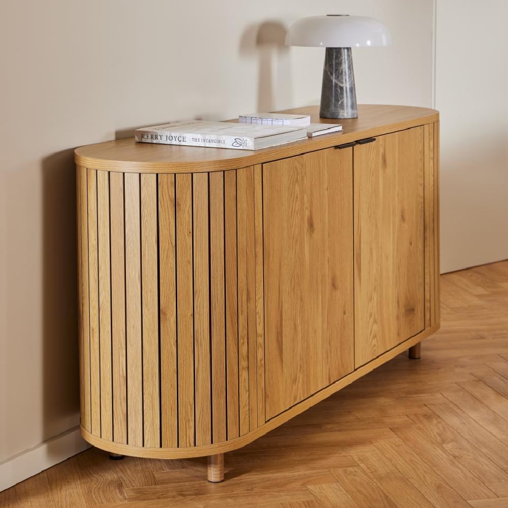 Carlton Wooden Storage Cabinet With 2 Doors In Matt Oak